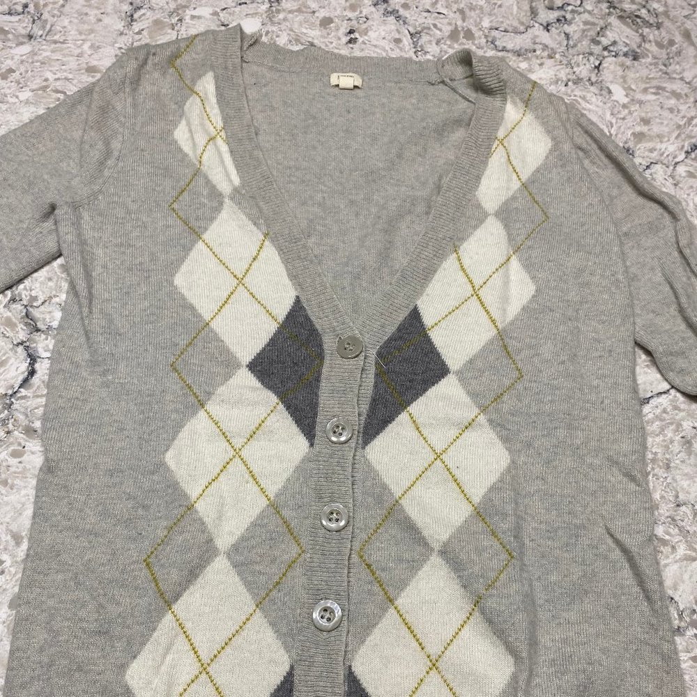 Jcrew Argyle Cardigan